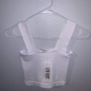 12th Tribe Meg White Crop Top
